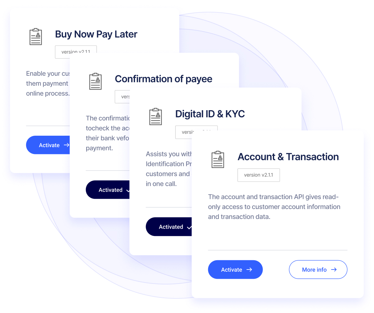 4 different API templates that can be used to create APIs
